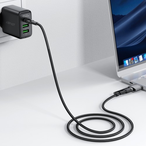 Кабель ACEFAST C22-05 USB-C на USB-C / магнитный кабель для зарядки и передачи данных из алюминиевого сплава, чёрный