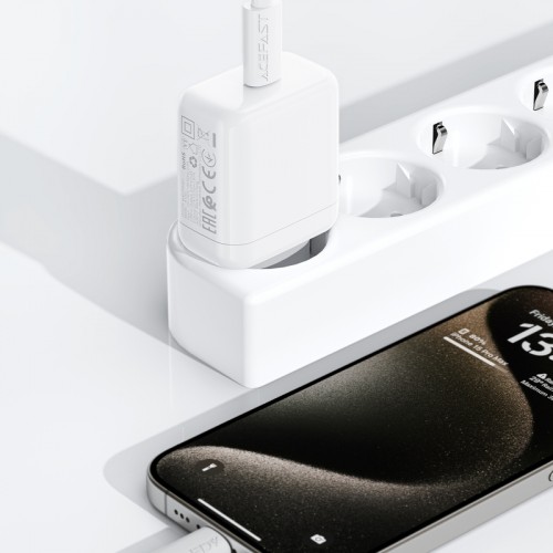Мережевий зарядний пристрій ACEFAST A130 PD20W single USB-C charger White