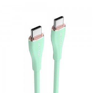 Кабель Vention USB 2.0 C Male to C Male 5A Cable 1.5M Light Green Silicone Type (TAWGG)