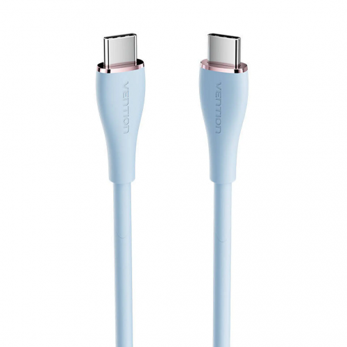 Кабель Vention USB 2.0 C Male to C Male 5A Cable 1.5M Light Blue Silicone Type (TAWSG)