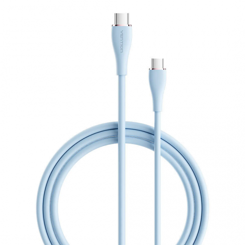 Кабель Vention USB 2.0 C Male to C Male 5A Cable 1.5M Light Blue Silicone Type (TAWSG)