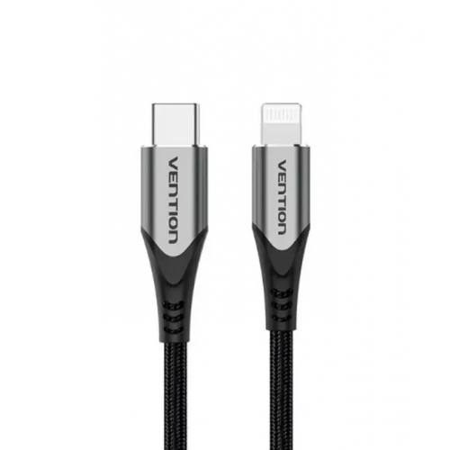 Кабель Vention USB 2.0 C — Lightning 1 м, серый, алюминиевый сплав, тип (TACHF)