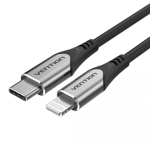 Кабель Vention USB 2.0 C — Lightning 1 м, серый, алюминиевый сплав, тип (TACHF)
