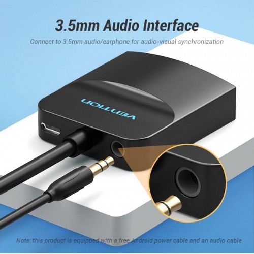 Адаптер Vention HDMI to VGA Converter with Female Micro USB and Audio Port 0.15M Black (42161)