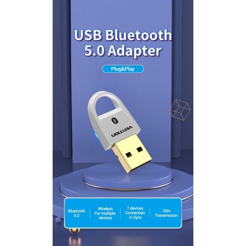 Адаптер Vention USB Bluetooth 5.0, белый (CDSW0)