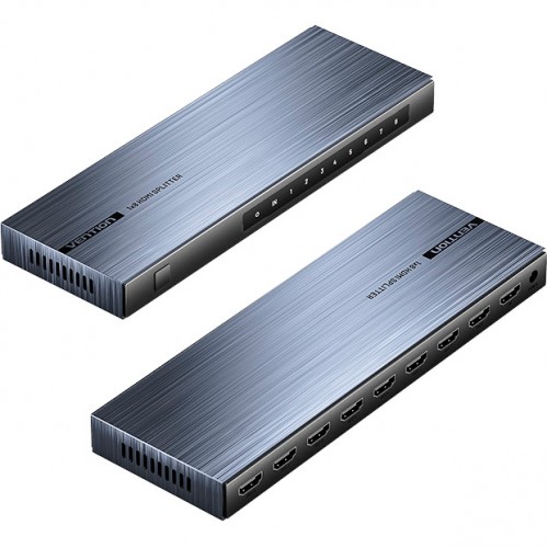 Сплітер Vention 4K 1x8 HDMI Splitter Black Aluminum Alloy Type EU Standard