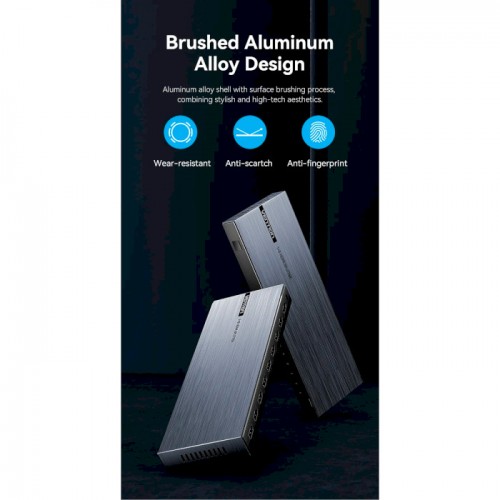 Сплітер Vention 4K 1x8 HDMI Splitter Black Aluminum Alloy Type EU Standard