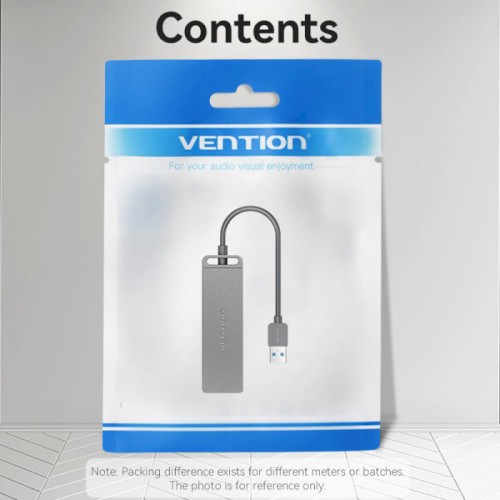 USB-хаб Vention 4-Port USB 3.0 Hub With Power Supply 0.15M Black (CHLBB)