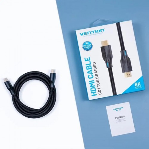 Кабель Vention Cotton Braided 8K HDMI-HDMI v2.1 Cable 2M Black (AAUBH)