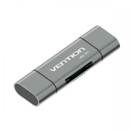 Кардридер Vention USB3.0 Многофункциональный кардридер, серый, металлический, тип (CCHH0)