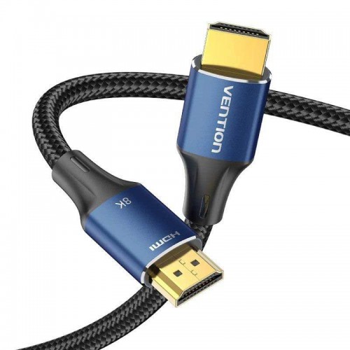 Кабель Vention Cotton Braided HDMI-A Male to Male HD v2.1 Cable 8K 5M Blue Aluminum Alloy Type (ALGLJ)