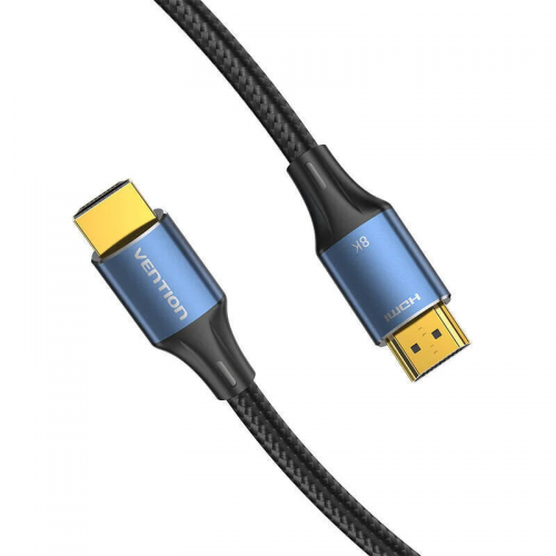 Кабель Vention Cotton Braided HDMI-A Male to Male HD v2.1 Cable 8K 5M Blue Aluminum Alloy Type (ALGLJ)