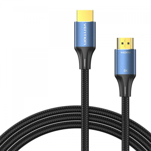 Кабель Vention Cotton Braided HDMI-A Male to Male HD v2.1 Cable 8K 5M Blue Aluminum Alloy Type (ALGLJ)