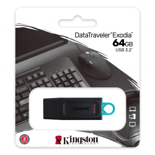 Флеш-накопичувач Kingston USB 3.2 DT Exodia 64GB Black/Teal