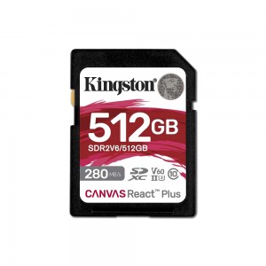Карта пам'яті SDXC (UHS-II U3) Kingston Canvas React Plus 512Gb class 10 V60 (R280MB/s, W150MB/s)