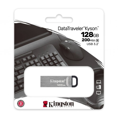 Флеш-накопичувач Kingston USB 3.2 DT Kyson 128GB Silver/Black