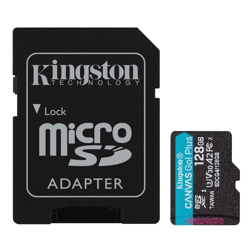 Карта пам'яті microSDXC (UHS-1 U3) Kingston Canvas Go! Plus 128Gb class 10 A2 V30 (R200MB/s) (adapter SD)