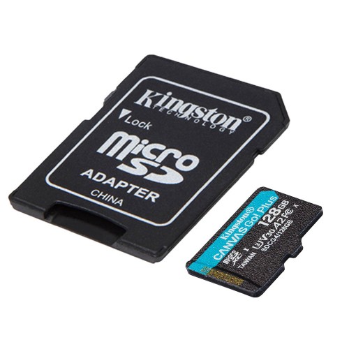 Карта пам'яті microSDXC (UHS-1 U3) Kingston Canvas Go! Plus 128Gb class 10 A2 V30 (R200MB/s) (adapter SD)