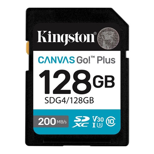 Карта пам'яті SDXC (UHS-1 U3) Kingston Canvas Go! Plus 128Gb class 10 A2 V30 (R200MB/s)