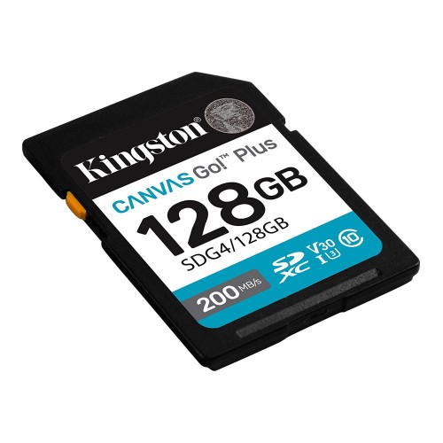 Карта пам'яті SDXC (UHS-1 U3) Kingston Canvas Go! Plus 128Gb class 10 A2 V30 (R200MB/s)