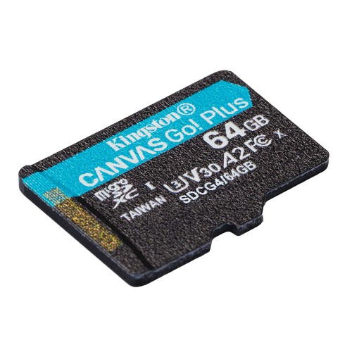 Карта пам'яті microSDXC (UHS-1 U3) Kingston Canvas Go! Plus 64Gb class 10 A2 V30 (R200MB/s)
