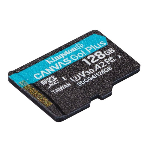 Карта пам'яті microSDXC (UHS-1 U3) Kingston Canvas Go! Plus 128Gb class 10 A2 V30 (R200MB/s)