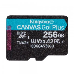 Карта пам'яті microSDXC (UHS-1 U3) Kingston Canvas Go! Plus 256Gb class 10 A2 V30 (R200MB/s, W-160MB/s)