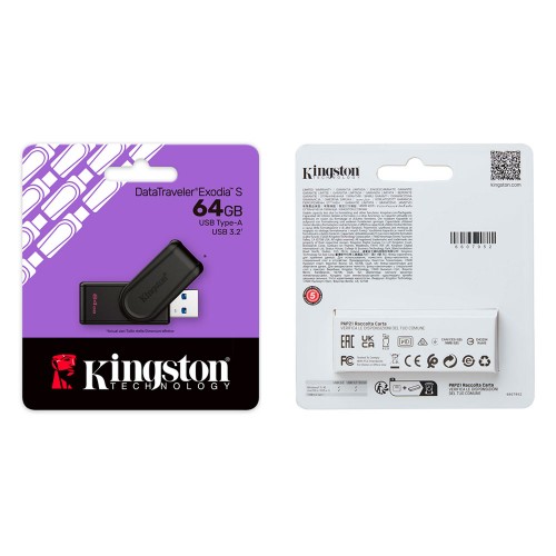 Флеш-накопичувач Kingston USB 3.2 DT Exodia S 64GB Black