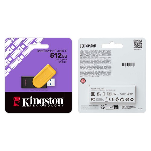 Флеш-накопичувач Kingston USB 3.2 DT Exodia S 512GB Black/Yellow