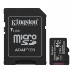 Карта памяти microSDXC (UHS-I) Kingston Canvas Select Plus Gen3 64 ГБ, класс 10, A1 (R — 100 МБ/с) (адаптер SD)