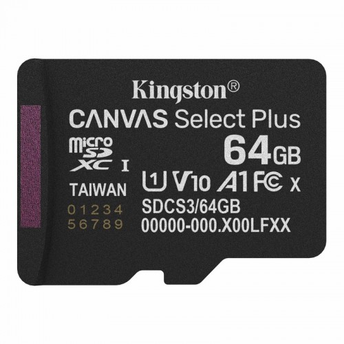 Карта пам'яті microSDXC (UHS-1) Kingston Canvas Select Plus Gen3 64Gb class 10 А1 (R-100MB/s)