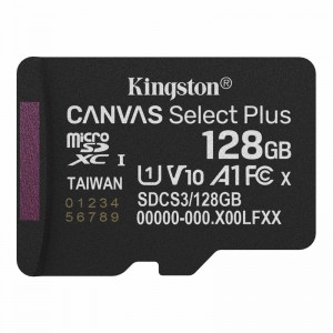 Карта пам'яті microSDXC (UHS-1) Kingston Canvas Select Plus Gen3 128Gb class 10 А1 (R-150MB/s)
