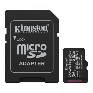 Карта пам'яті microSDXC (UHS-1 U3) Kingston Canvas Select Plus Gen3 512Gb class 10 А1 V30 (R-150MB/s) (adapter SD)