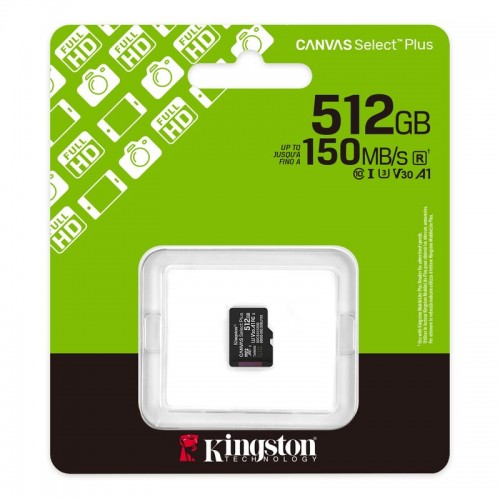 Карта пам'яті microSDXC (UHS-1 U3) Kingston Canvas Select Plus Gen3 512Gb class 10 А1 V30 (R-150MB/s)