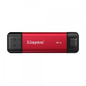 Портативний SSD Kingston Dual USB-A/C 2TB Dual Portable 1050MB/s USB 3.2 Gen 2 Red/Black