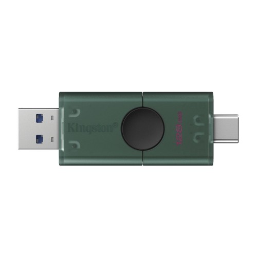Флеш-накопичувач Kingston 128GB DataTraveler DuoG2 USB-A + USB-C 3.2 Gen1 Black/Green