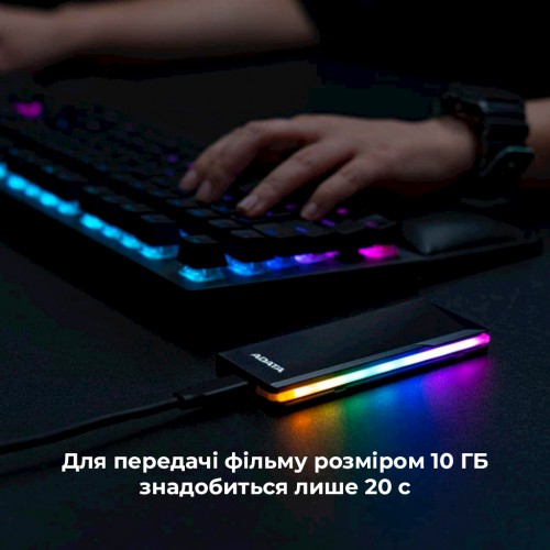 Зовнішня кишеня для накопичувача A-DATA EC700G для SSD M.2 PCIe/SATA USB3.2 Gen2 Type-C Black