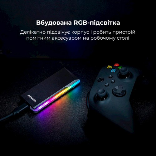 Зовнішня кишеня для накопичувача A-DATA EC700G для SSD M.2 PCIe/SATA USB3.2 Gen2 Type-C Black