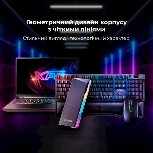 Зовнішня кишеня для накопичувача A-DATA EC700G для SSD M.2 PCIe/SATA USB3.2 Gen2 Type-C Black