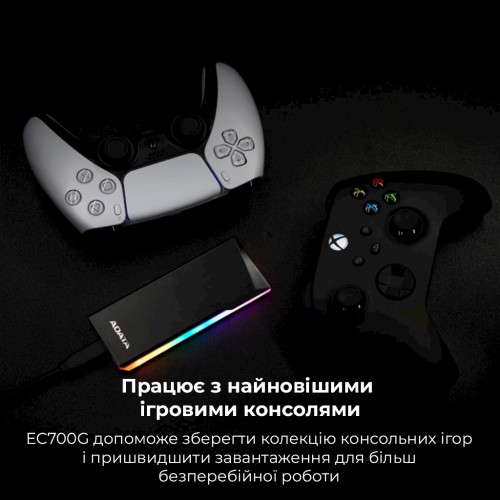Зовнішня кишеня для накопичувача A-DATA EC700G для SSD M.2 PCIe/SATA USB3.2 Gen2 Type-C Black