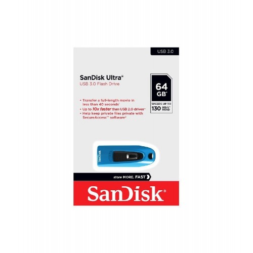 Флеш-накопичувач SanDisk USB 3.0 Ultra 64Gb (130Mb/s) Blue