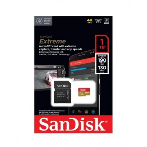 Карта пам'яті microSDXC (UHS-1 U3) SanDisk Extreme A2 1TB class 10 V30 (R190MB/s,W130MB/s) (adapter SD)