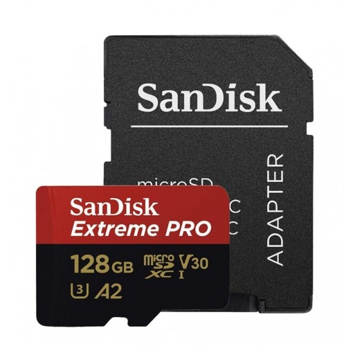 Карта пам'яті microSDXC (UHS-1 U3) SanDisk Extreme Pro A2 128Gb class 10 V30 (R200MB/s,W90MB/s) (adapter)