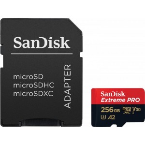 Карта пам'яті microSDXC (UHS-1 U3) SanDisk Extreme Pro A2 256Gb class 10 V30 (R200MB/s,W140MB/s) (adapter)