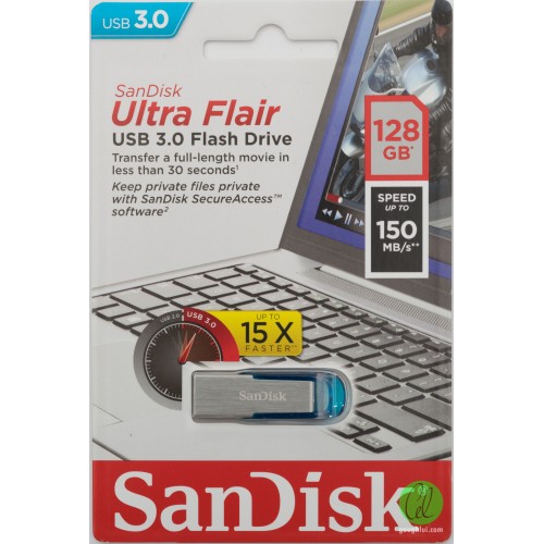 Флеш-накопичувач SanDisk USB 3.0 Ultra Flair 128Gb Blue