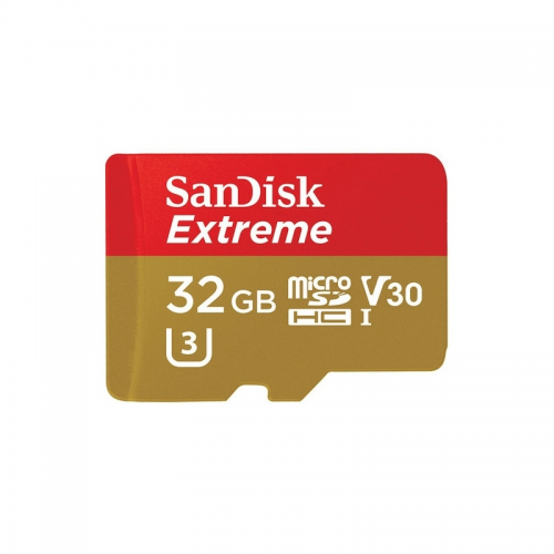 Карта пам'яті microSDHC (UHS-1 U3) SanDisk Extreme Action A1 32Gb class 10 V30 (R100MB/s, 667x) (adapter SD)