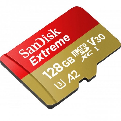 Карта пам'яті microSDXC (UHS-1 U3) SanDisk Extreme A2 128Gb class 10 V30 (R190MB/s,W90MB/s) (adapter SD)