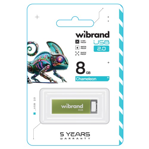 Флеш-накопичувач Wibrand USB 2.0 Chameleon 8Gb Light Green