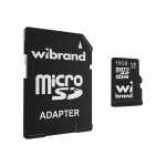 Карта памяти microSDHC (UHS-1) Wibrand 16 Гб класс 10 (адаптер SD)