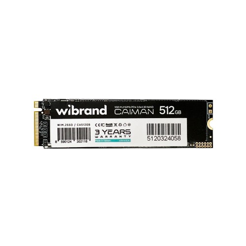 Накопичувач SSD M.2 Wibrand Caiman 512GB NVMe 2280 PCIe 3.0 3D NAND